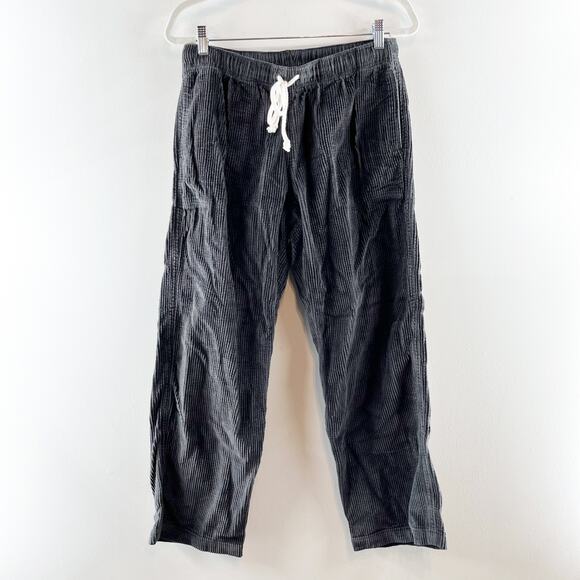 Aerie Corduroy Pull On Drawstring Baggy Wide Leg Pants Gray Small - Picture 3 of 4